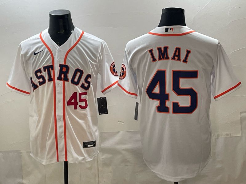Men 2026 Houston Astros #45 Imai White Game Nike MLB Jersey style 003->houston astros->MLB Jersey